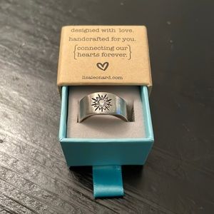 Lisa Leonard handcrafted silver ring with diamond